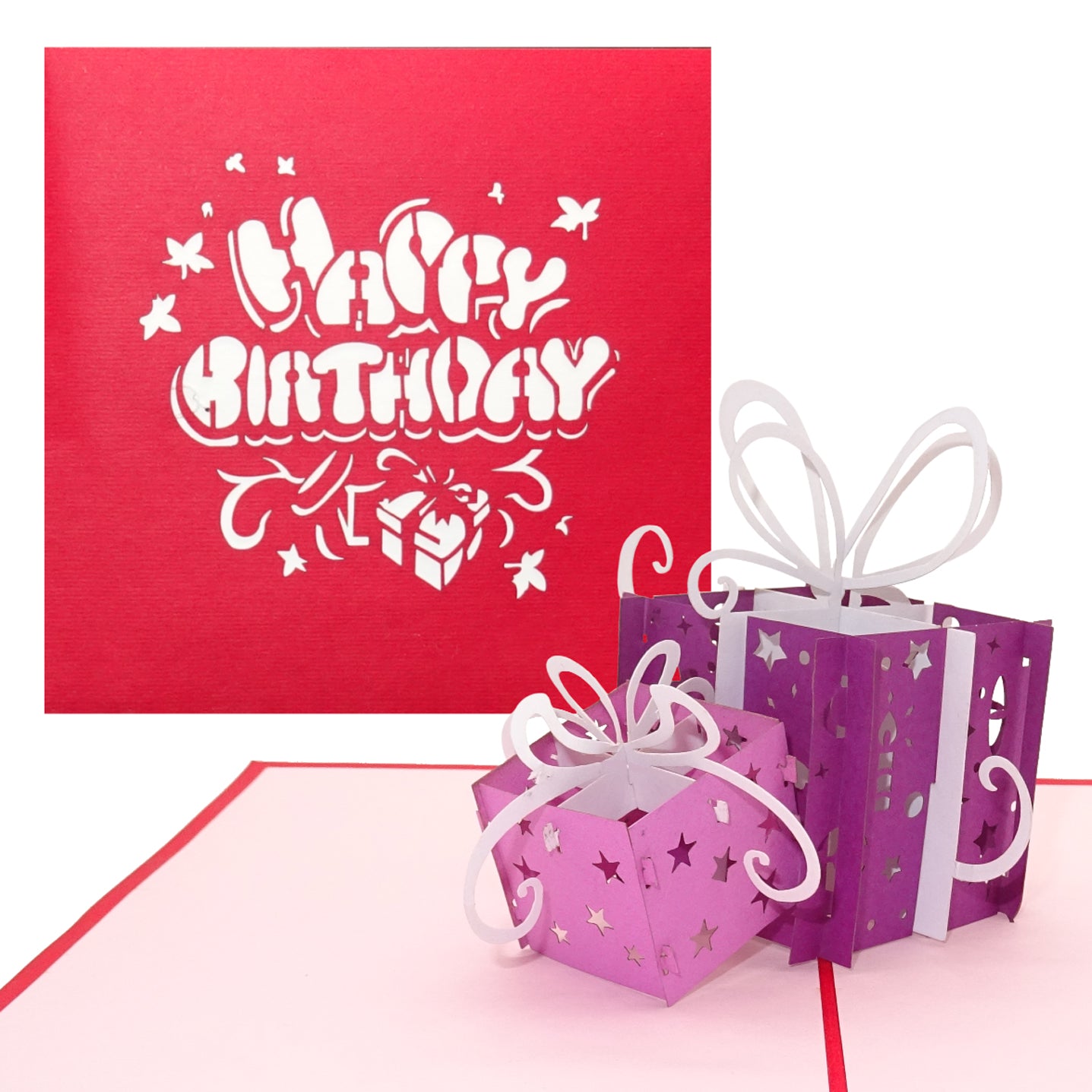 2er Set Geburtstagskarte "Happy Birthday" mit Umschlag