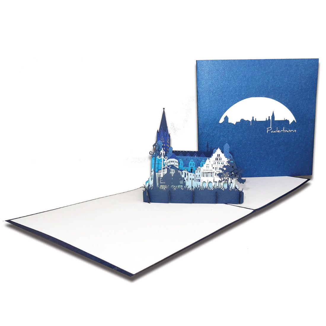 Pop Up Karte "Paderborn – Panorama mit Paderborner Dom“ 3D Grußkarte & Souvenir