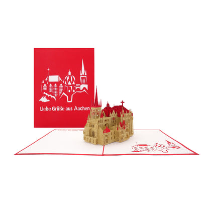 Pop Up Karte "Aachener Dom" 3D Grußkarte Postkarte Aachen Souvenir