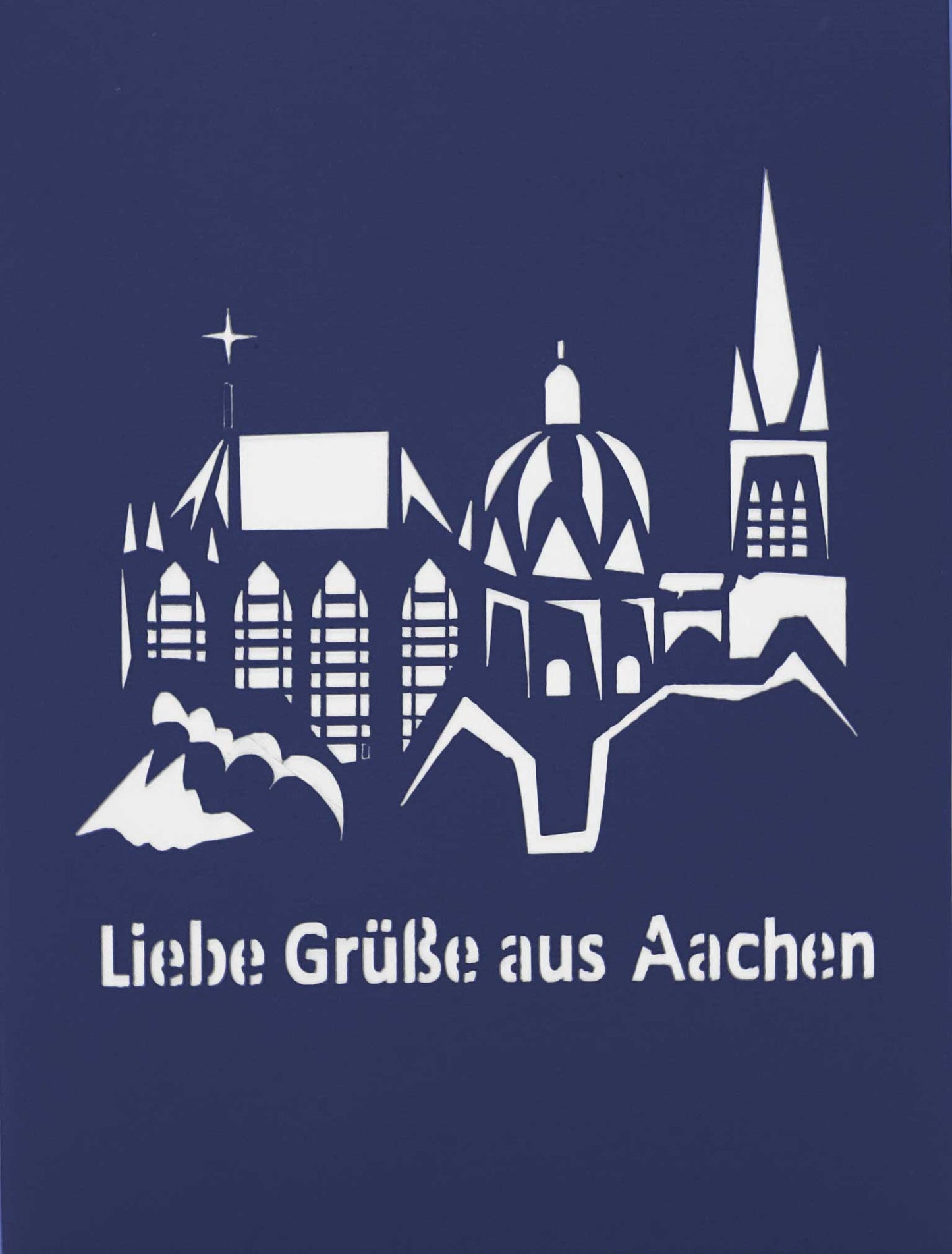Pop Up Karte "Liebe Grüße aus Aachen - Aachener Dom" Einladung & Souvenir