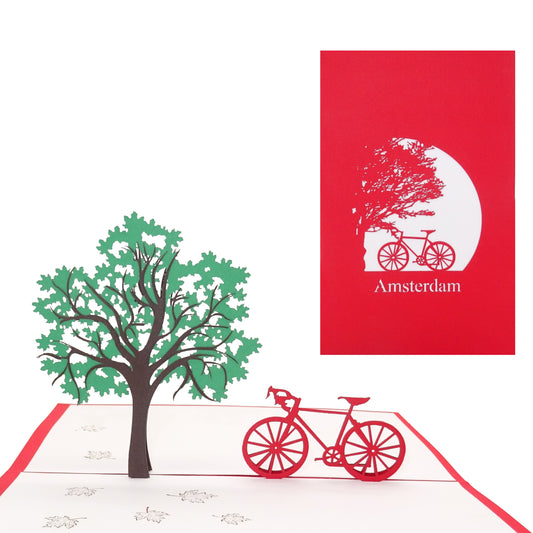 Pop Up Karte "Fahrrad Amsterdam" 3D Grußkarte, Einladung Reise & Souvenir
