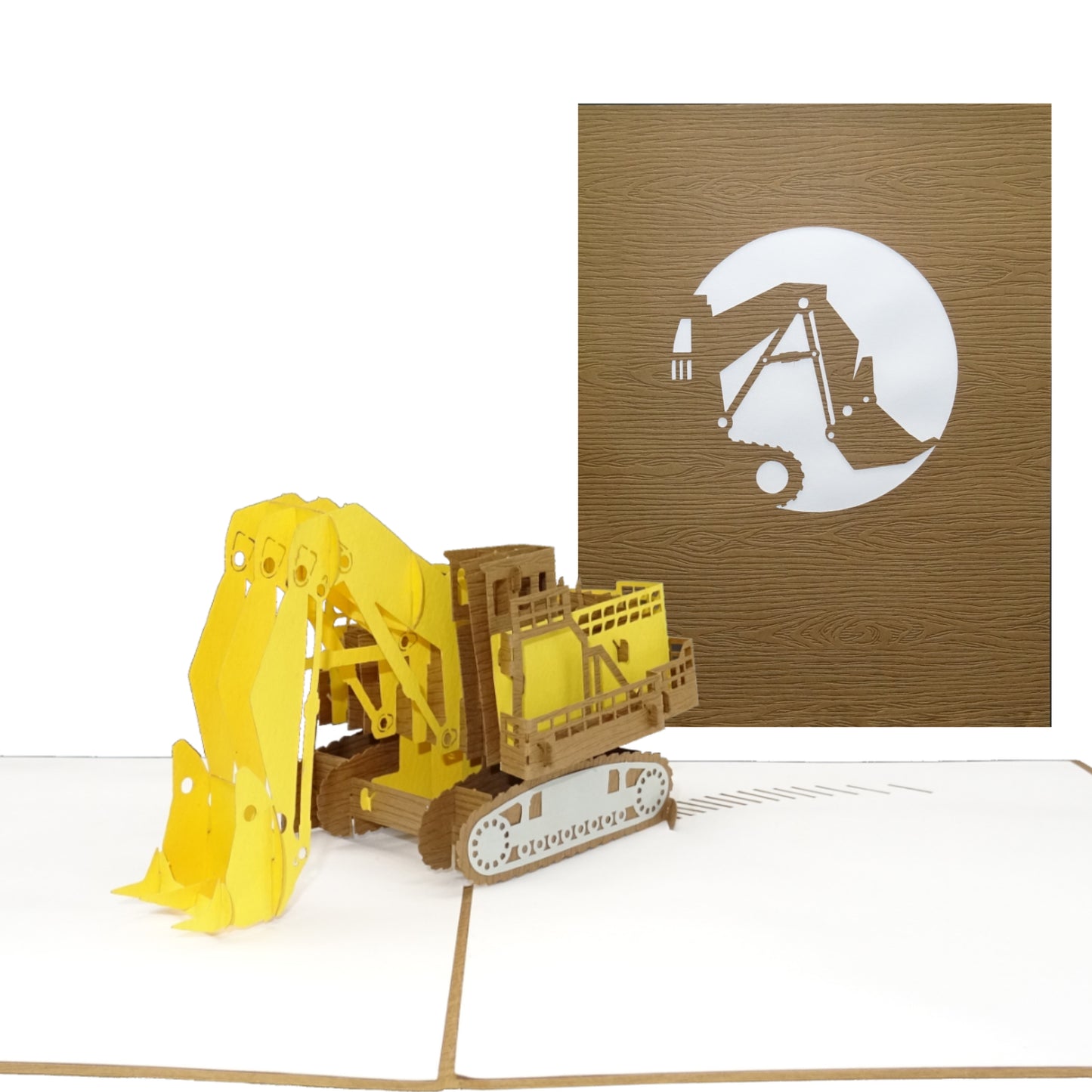 Pop Up Karte "Bagger“ 3D Glückwunschkarte, Geburtstagkarte & Geschenkgutschein