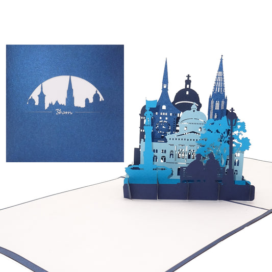 Pop Up Karte "Bern – Panorama mit Berner Münster“ 3D Grußkarte & Souvenir