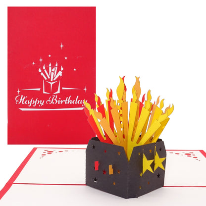 Pop Up Karte "Birthday Candles - Happy Birthday" 3D Geburtstagskarte englisch