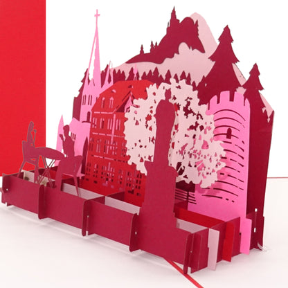 Pop Up Karte "Bonn – Panorama & Kirschblüte“ 3D Geburtstagskarte & Souvenir
