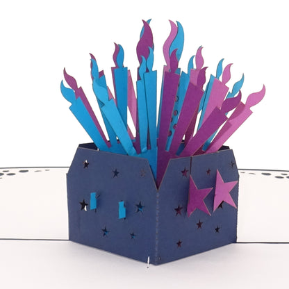 Pop-Up Geburtstagskarte "Geburtstagskerzen" - 3D Glückwunschkarte