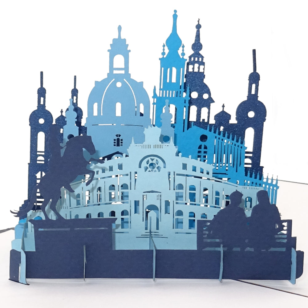 Pop Up Karte "Dresden Panorama mit Semperoper"  Souvenir, Geburtstagskarte & Einladung