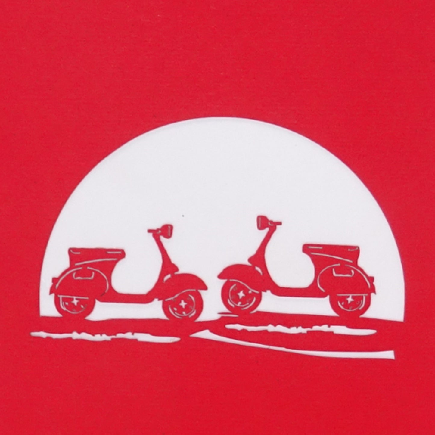 Karte "Motorroller in Love" 3D Geburtstagskarte & Gutschein Roller Führerschein