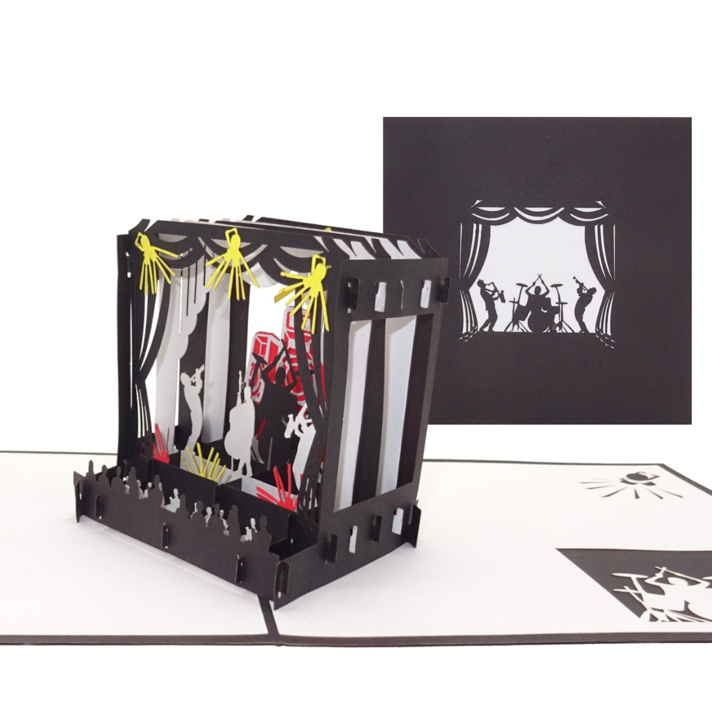 Pop Up Karte "Live Konzert" 3D Geburtstagskarte, Einladung, Gutschein Verpackung