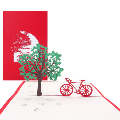 Pop Up Karte "Fahrradtour" 3D Geburtstagskarte, Geschenkidee, Gutschein Fahrrad