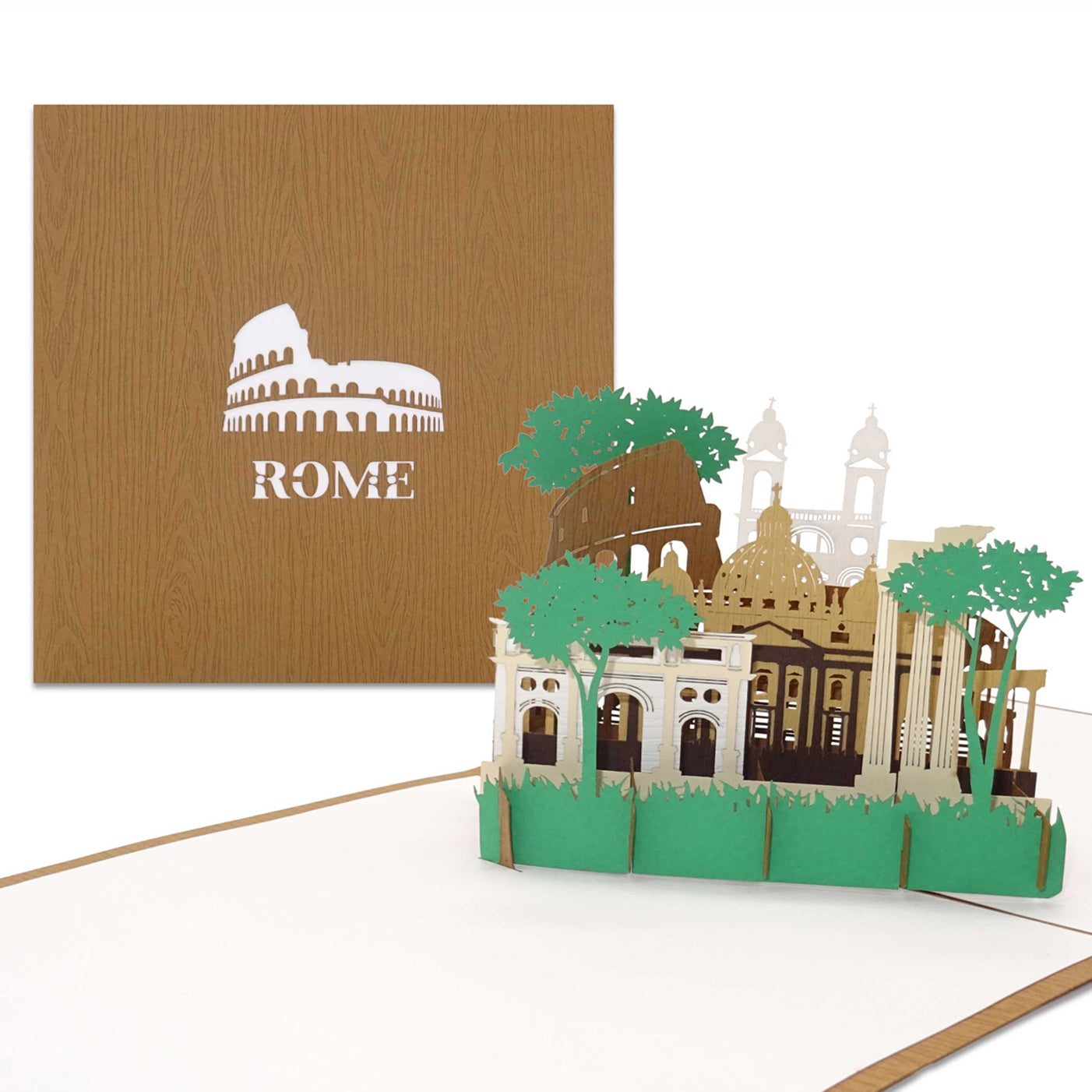 Pop Up Karte "Rom" 3D Geburtstagskarte, Gutschein Italien Reise, Einladung & Souvenir