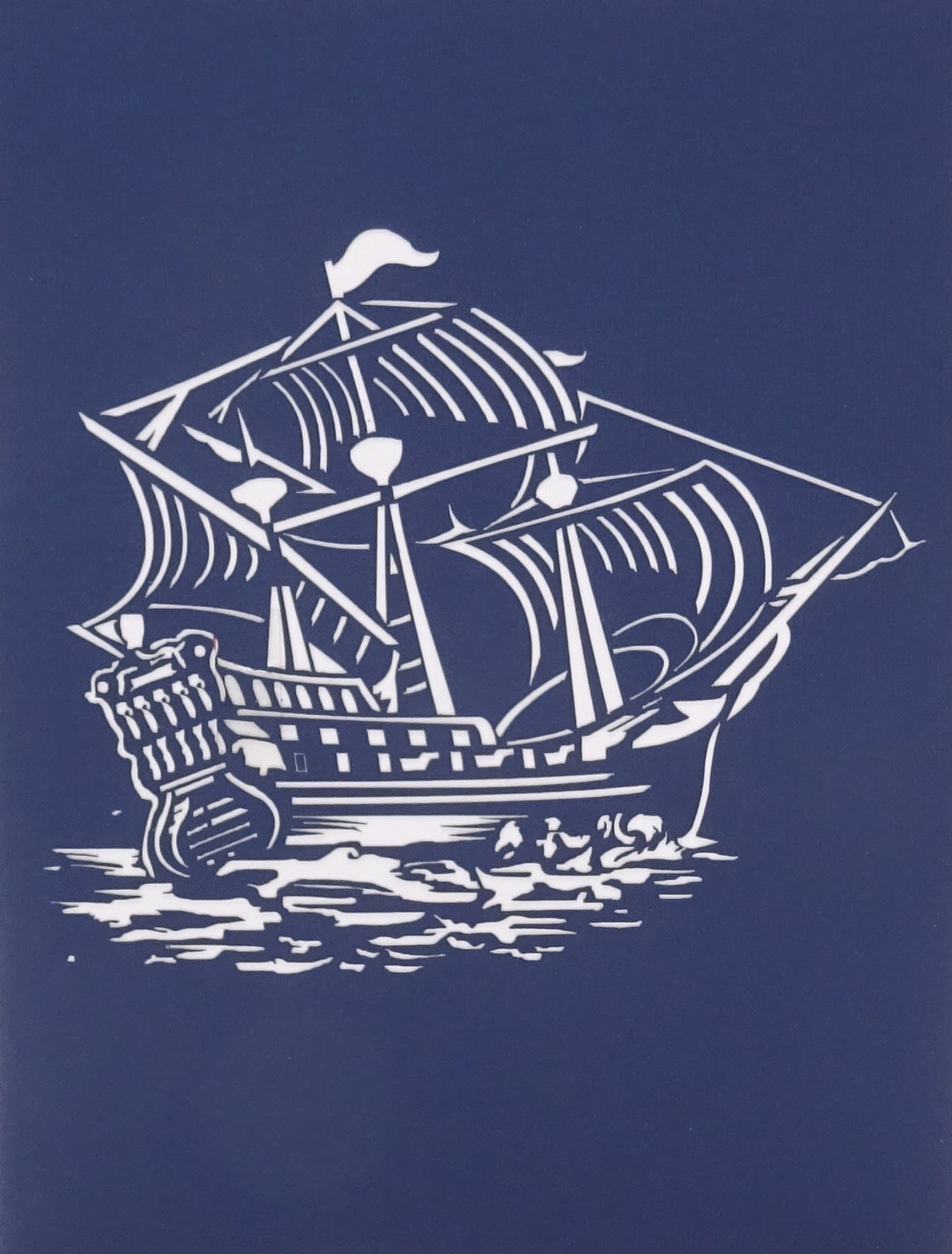 Pop Up Karte "Segelschiff - 4-Master" 3D Geburtstagskarte & Einladung Segeln