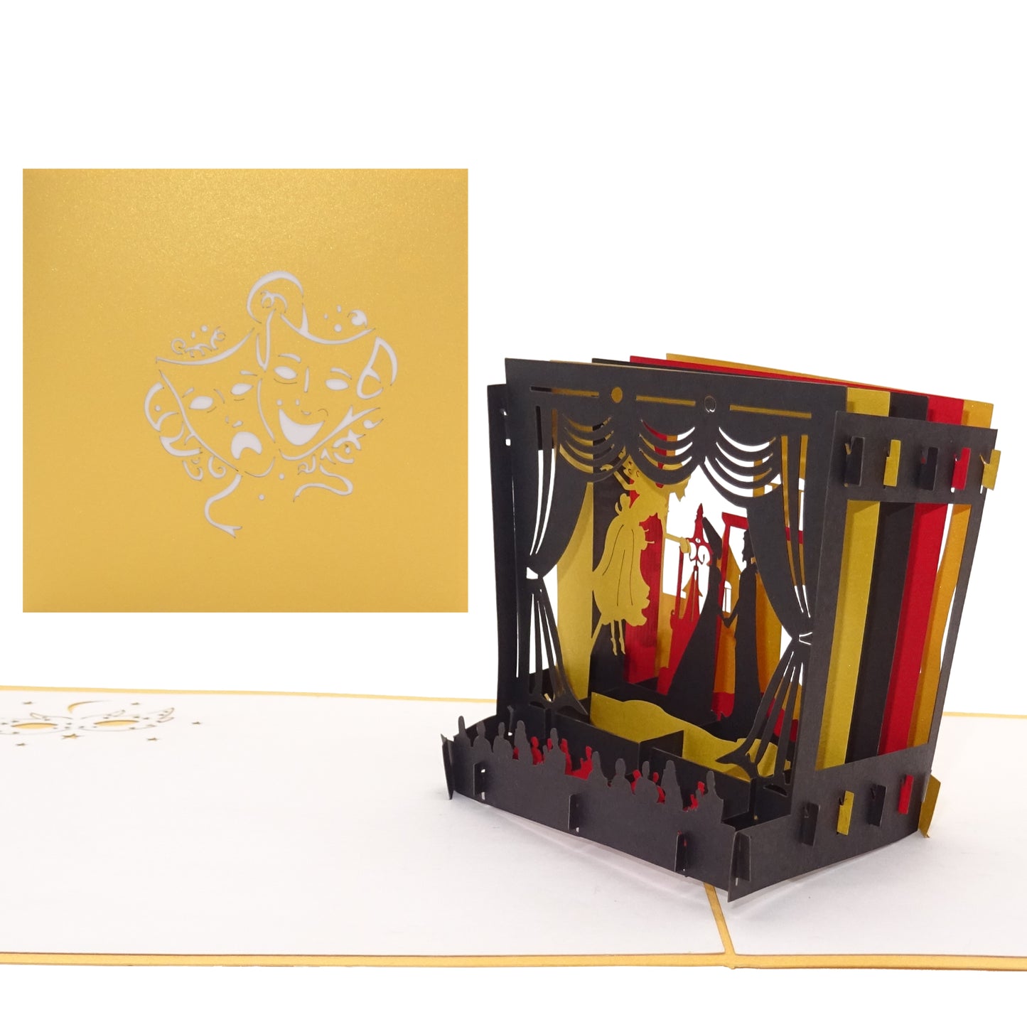Pop Up Karte "Theater" 3D Geburtstagskarte, Einladung & Gutschein Theaterkarten