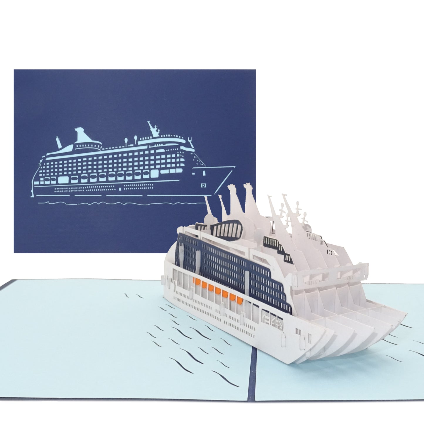 Pop Up Karte "Kreuzfahrtschiff" 3D Geburtstagskarte & Einladung & Gutschein Kreuzfahrt