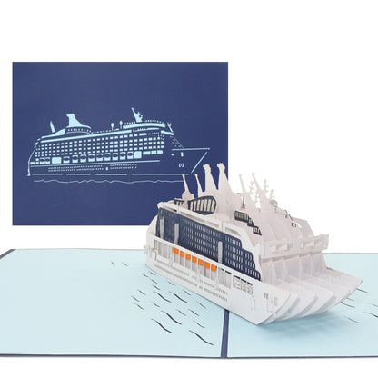 Pop Up Karte "Kreuzfahrtschiff" 3D Geburtstagskarte & Einladung & Gutschein Kreuzfahrt