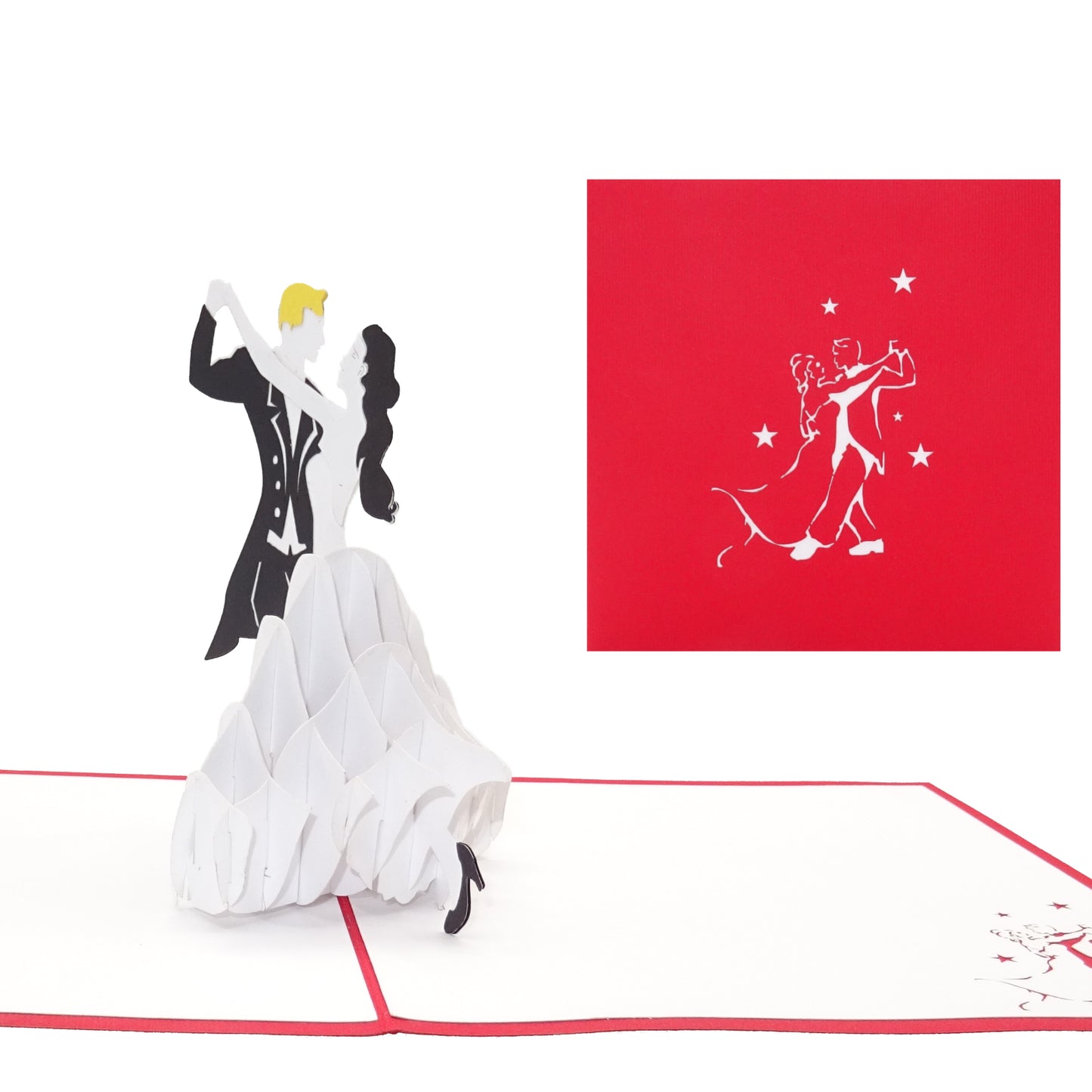 Pop Up Karte "Tanzen - Tanzpaar" 3D Grußkarte, Gutschein Verpackung & Einladung Tanzkurs
