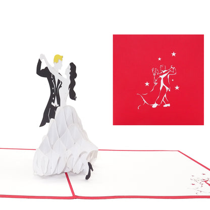 Pop Up Karte "Tanzen - Tanzpaar" 3D Grußkarte, Gutschein Verpackung & Einladung Tanzkurs