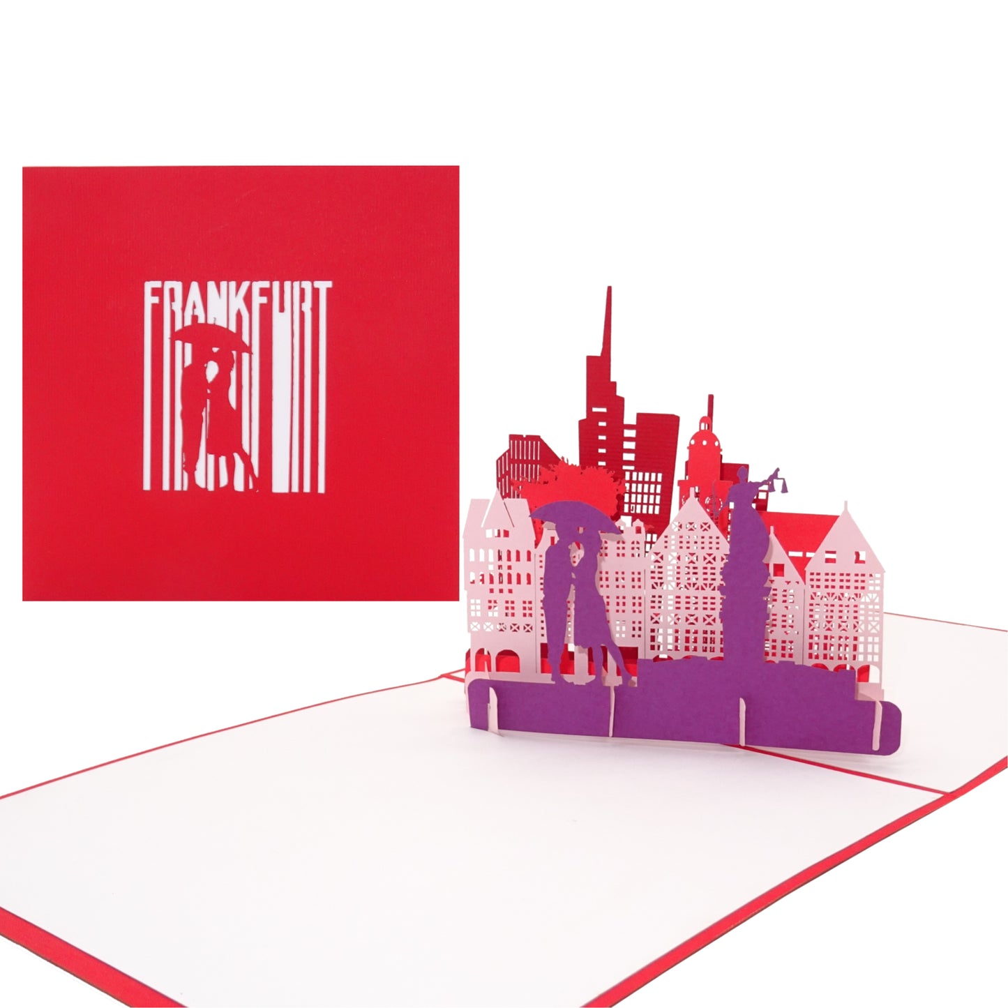 Pop Up Karte „Frankfurt" 3D Geburtstagskarte, Souvenir, Gutschein & Fanartikel
