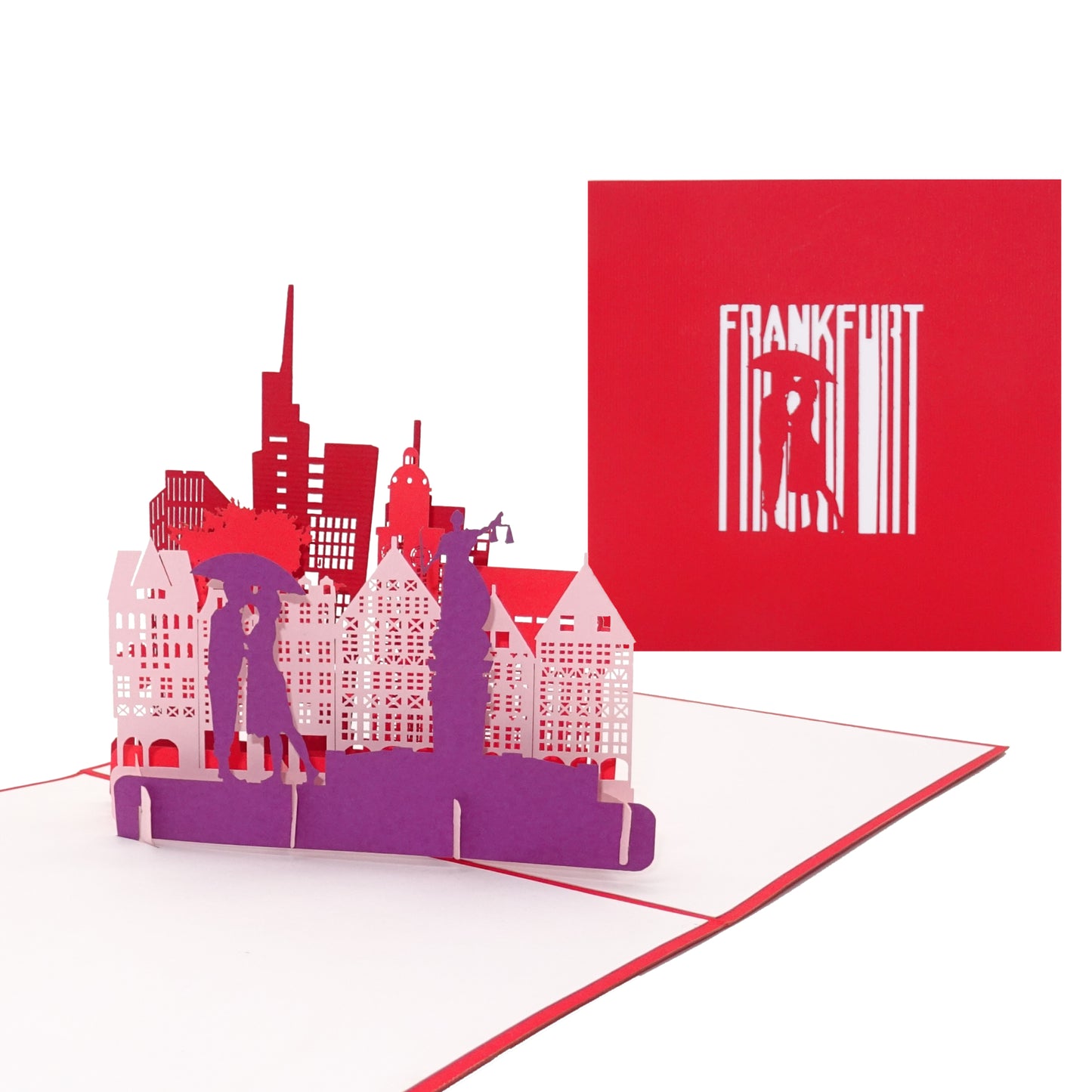 Pop Up Karte „Frankfurt" 3D Geburtstagskarte, Souvenir, Gutschein & Fanartikel