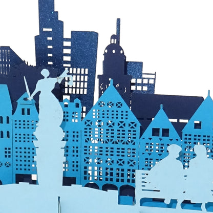 Pop-Up Karte "Frankfurt am Main" - Glückwunschkarte mit Umschlag, Reisegutschein
