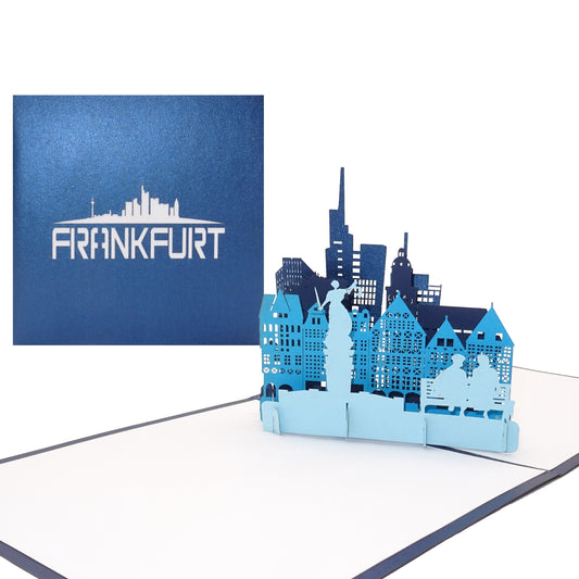Pop-Up Karte "Frankfurt am Main" - Glückwunschkarte mit Umschlag, Reisegutschein
