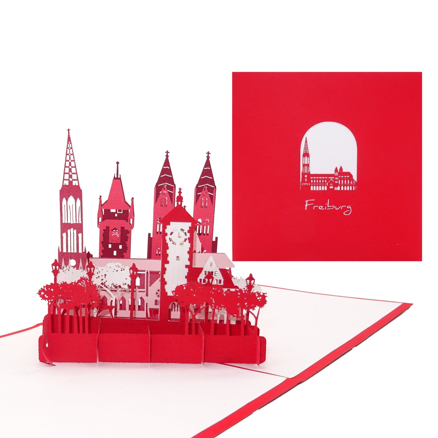 Pop Up Karte „Freiburg - Panorama“ Souvenir, Fanartikel & Deko