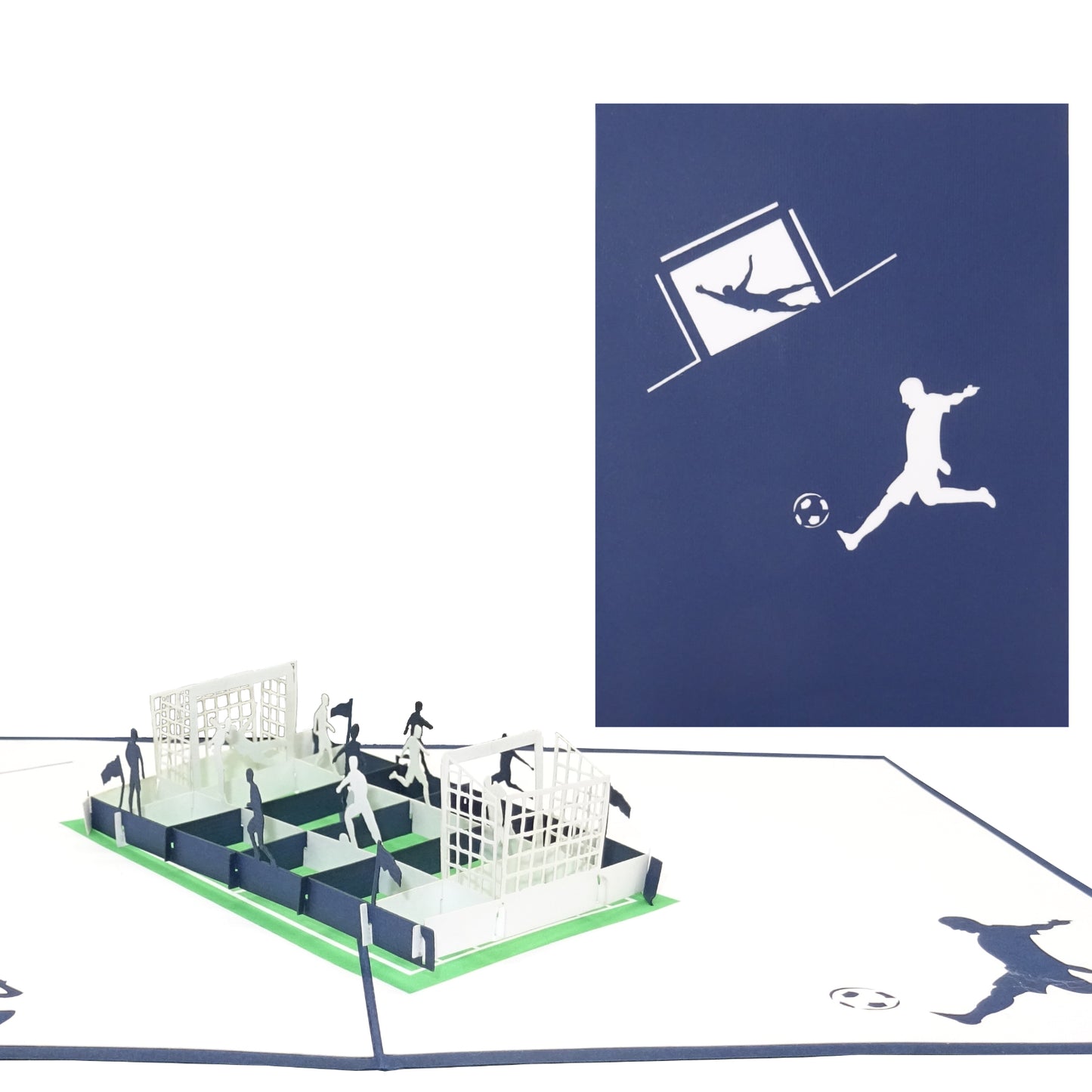 Pop Up Karte "Fußball Blau & Weiß" 3D Geburtstagskarte, Fanartikel Schalke, Hamburg
