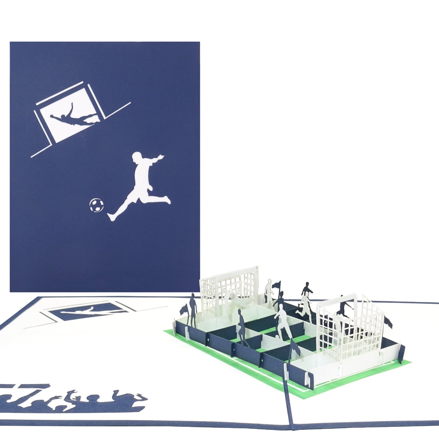 Pop Up Karte "Fußball Blau & Weiß" 3D Geburtstagskarte, Fanartikel Schalke, Hamburg