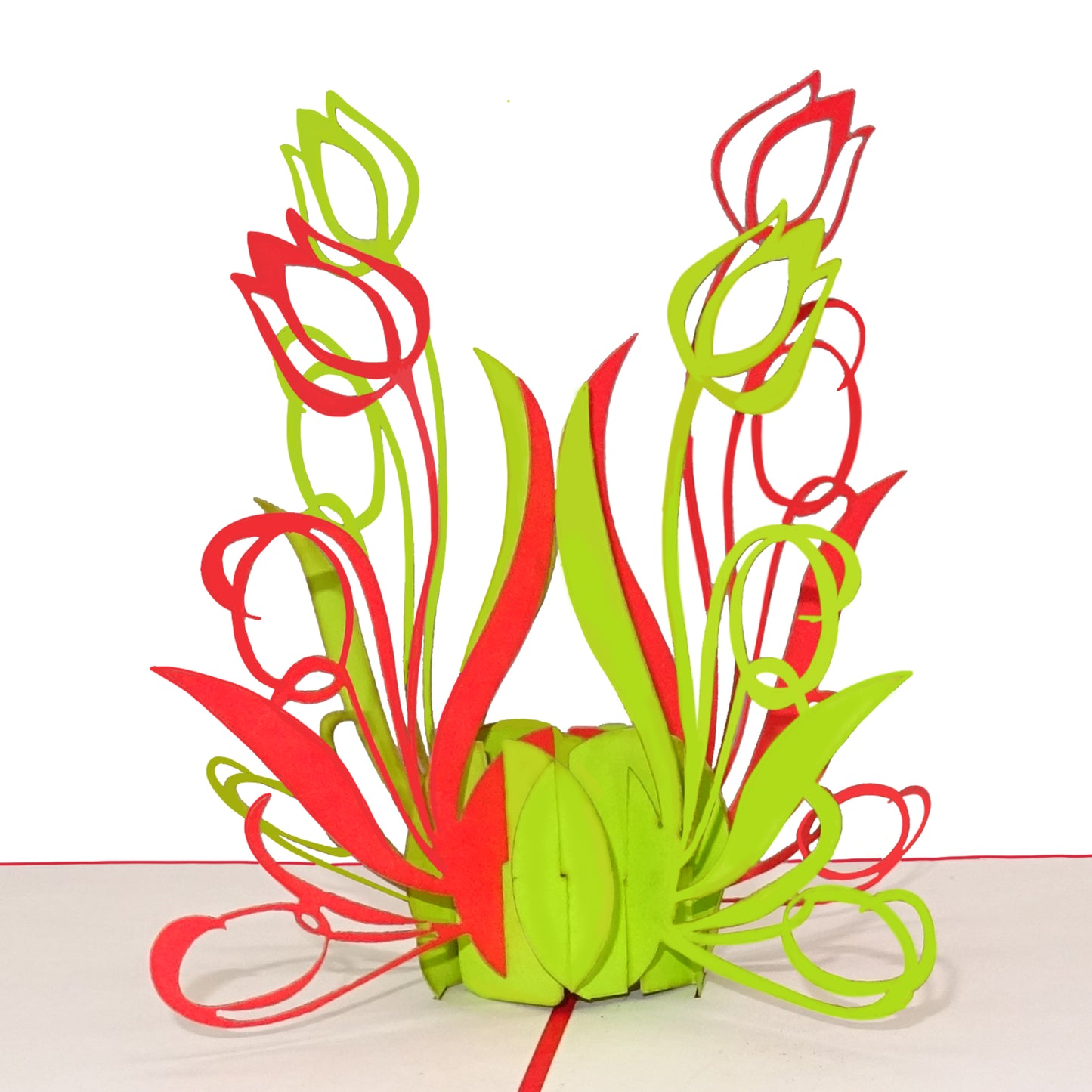 Pop Up Karte "Tulpen" - Dankeschön Karte, Tulpenkarte