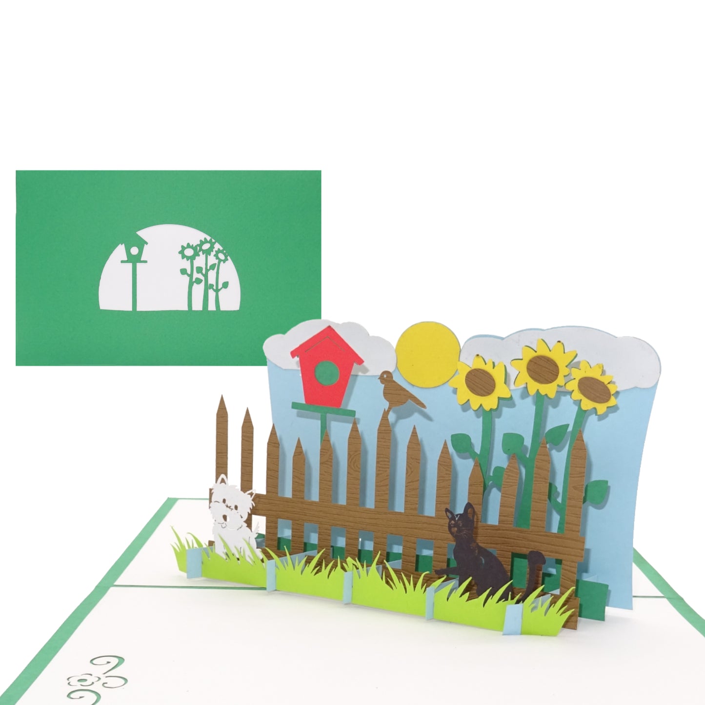 Pop Up Karte „Mein Garten“ 3D Geburtstagskarte, Gutschein & Einladung Nachbarn
