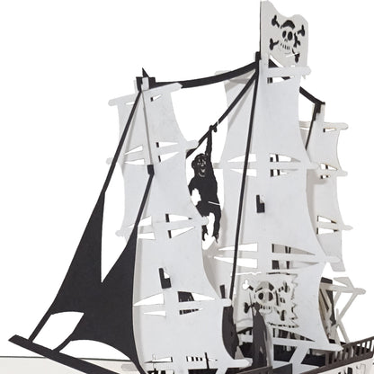 Pop Up Karte "Piratenschiff" Piraten Geburtstagskarte, Einladungskarte Kindergeburtstag