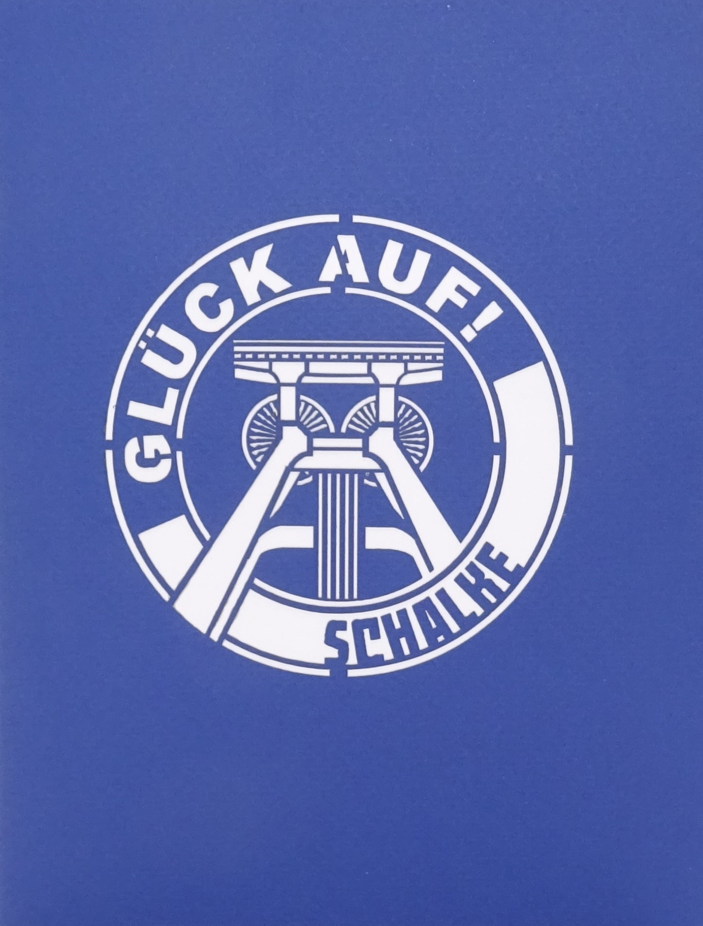 Pop Up Karte „Schalke – Glück Auf“ 3D Geburtstagskarte, Einladung & Fanartikel
