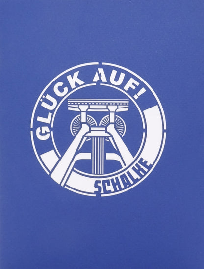 Pop Up Karte „Schalke – Glück Auf“ 3D Geburtstagskarte, Einladung & Fanartikel