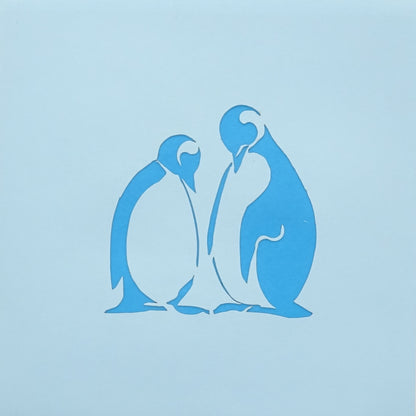 Pop Up Karte "Pinguine" 3D Geburtstagskarte Pinguin, Gutschein & Einladung Zoo