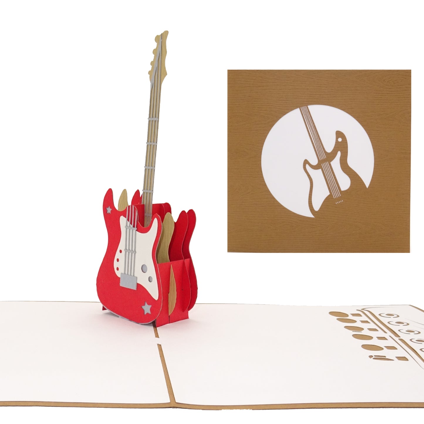 Pop Up Karte "E Gitarre - Rock´n´Roll"- Gutschein, Geschenkgutschein