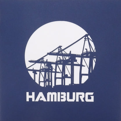 Pop Up Karte „Hamburg - Hafen Panorma" 3D Geburtstagskarte, Souvenir & Gutschein