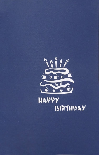 Pop Up Karte "Birthday Cake" 3D Geburtstagskarte mit Umschlag