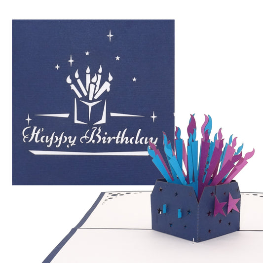 Pop Up Geburtstagskarte "Kerzen" - 3D Karte zum Geburtstag