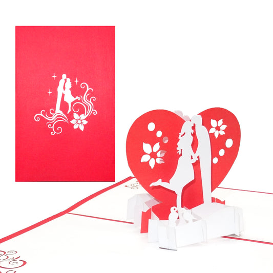 Pop Up Karte "The Kiss"  - Hochzeitskarte & Einladungskarte