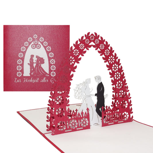 Pop-Up Karte "Brautpaar" 3D Hochzeitskarte, Glückwunschkarte, Hochzeitsgeschenk