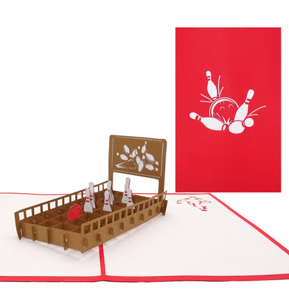 Pop Up Karte "Kegeln" 3D Geburtstagskarte, Einladung & Gutschein Kegelabend