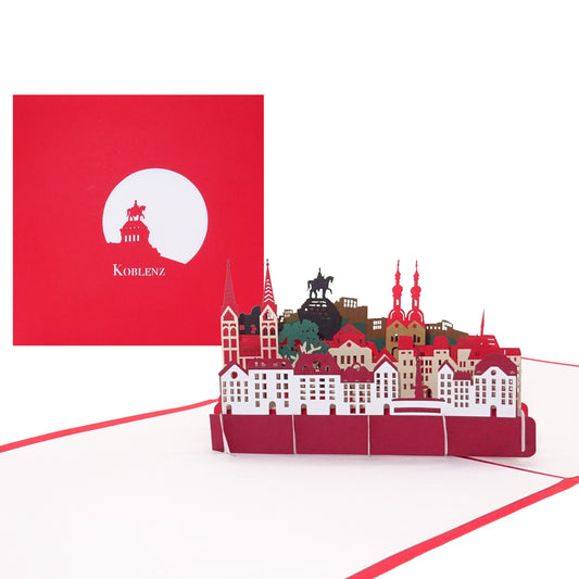 Pop Up Karte „Koblenz & Deutsches Eck“ Souvenir, Grußkarte & Einladung