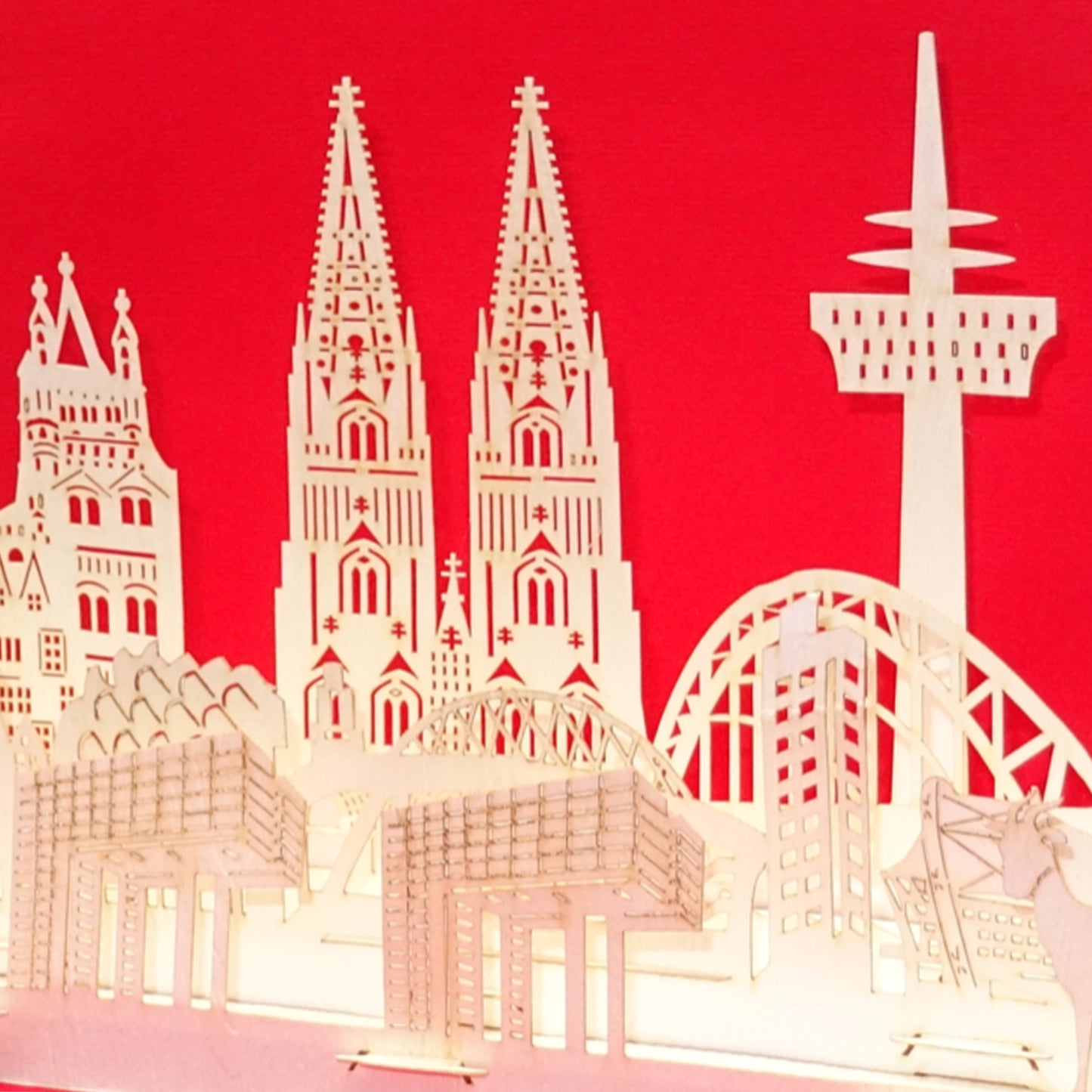 Pop Up Karte "Köln Panorama - Merry Christmas" 3D Weihnachtskarte Köln
