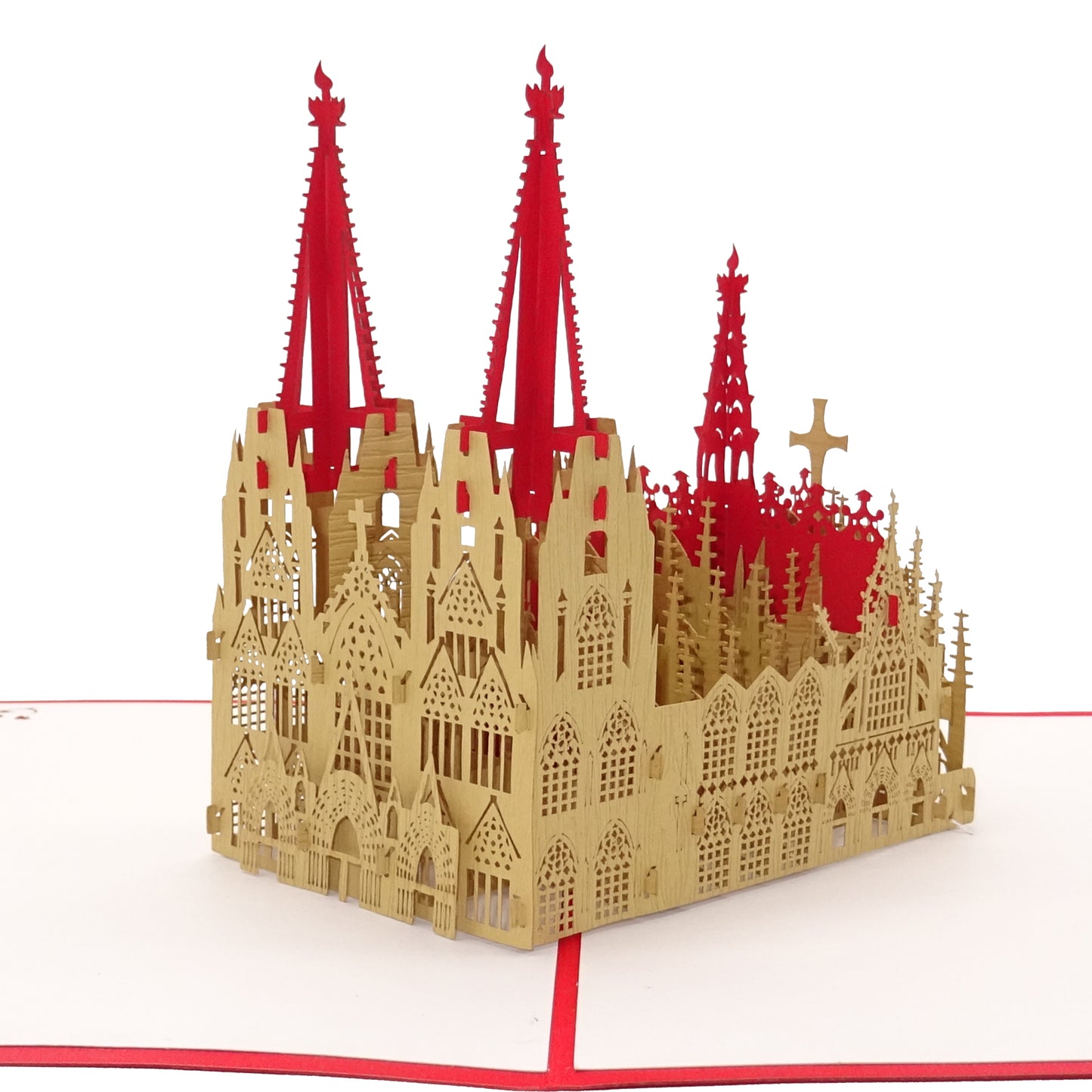Weihnachtskarte "Köln - Frohe Weihnachten" Kölner Dom 3D Modell als edle Pop Up Karte