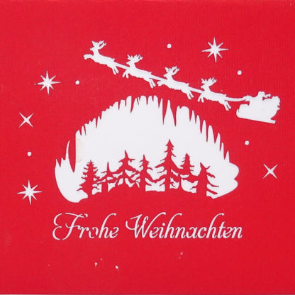 Pop Up Karte „Winterlandschaft mit Schneemann" 3D Weihnachtskarte