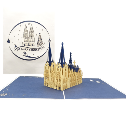 Pop Up Karte "Kölner Dom" 3D Weihnachtskarte Englisch, Köln Souvenir & Geschenk