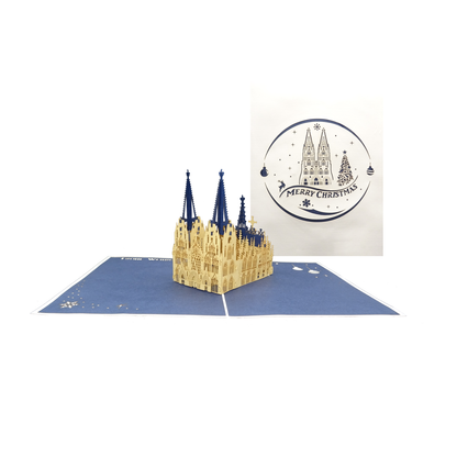 Pop Up Karte "Kölner Dom" 3D Weihnachtskarte Englisch, Köln Souvenir & Geschenk
