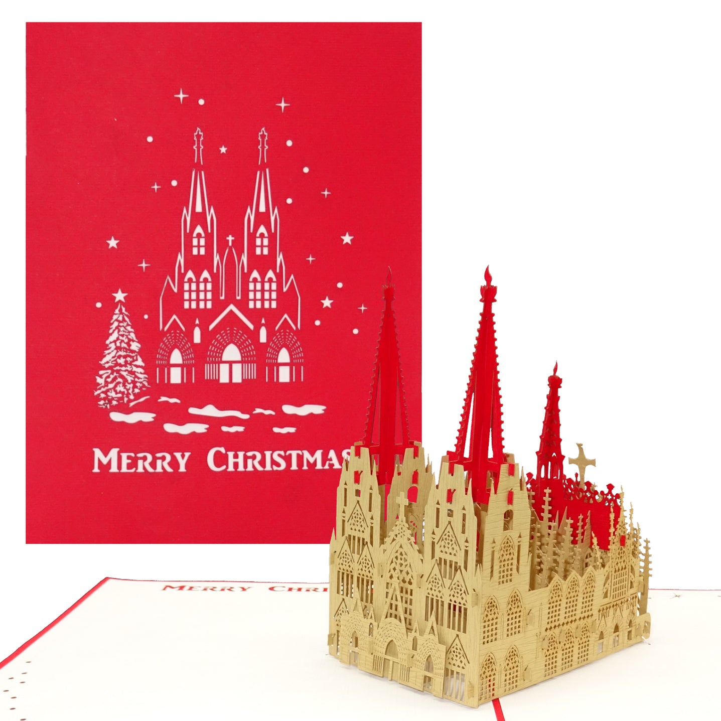 Pop Up Karte "Kölner Dom - Merry Christmas" 3D Weihnachtskarte aus Köln