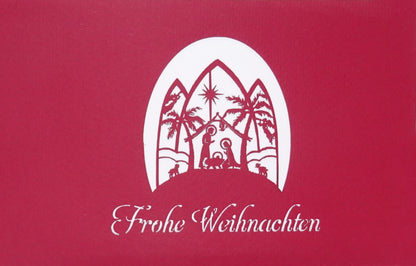 3D Weihnachtskarte "Krippe" Pop Up Karte, Adventskarte, Geschenkverpackung