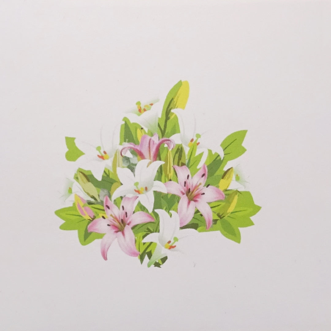 Pop Up Karte "Weiße Lilien" 3D Geburtstagskarte Blumenkarte Gllückwunschkarte Blumen